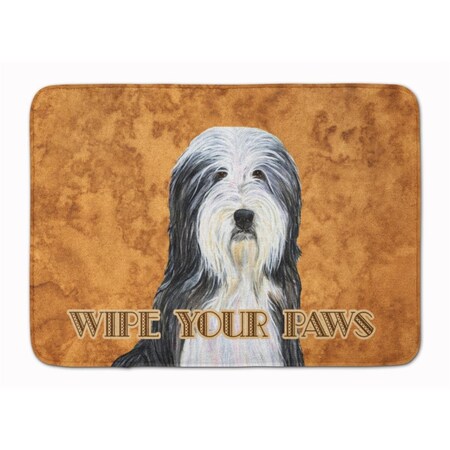 Carolines Treasures Bearded Collie Wipe Your Paws Machine Washable Memory Foam Mat SS4889RUG